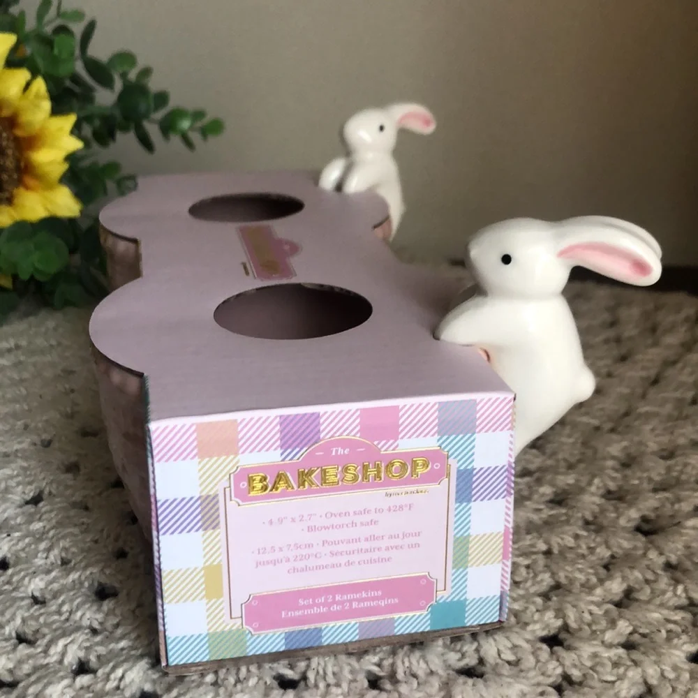 The Bakeshop Pink Ceramic EASTER Ramekins